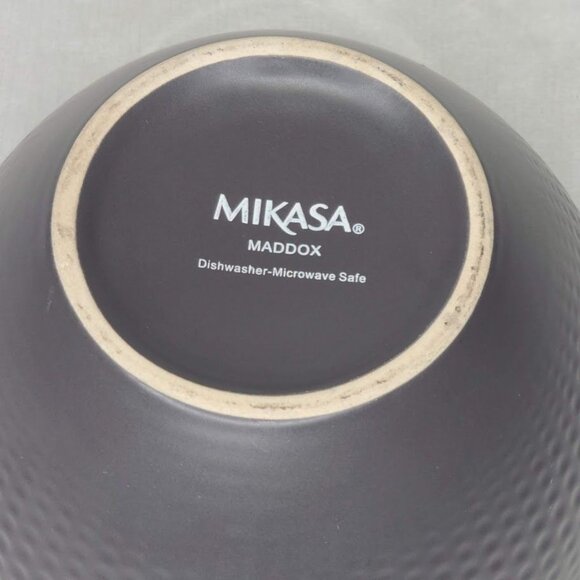 Mikasa Maddox Stoneware Cereal Soup Bowl Black Teal Replacement Dinnerware - Picture 5 of 7